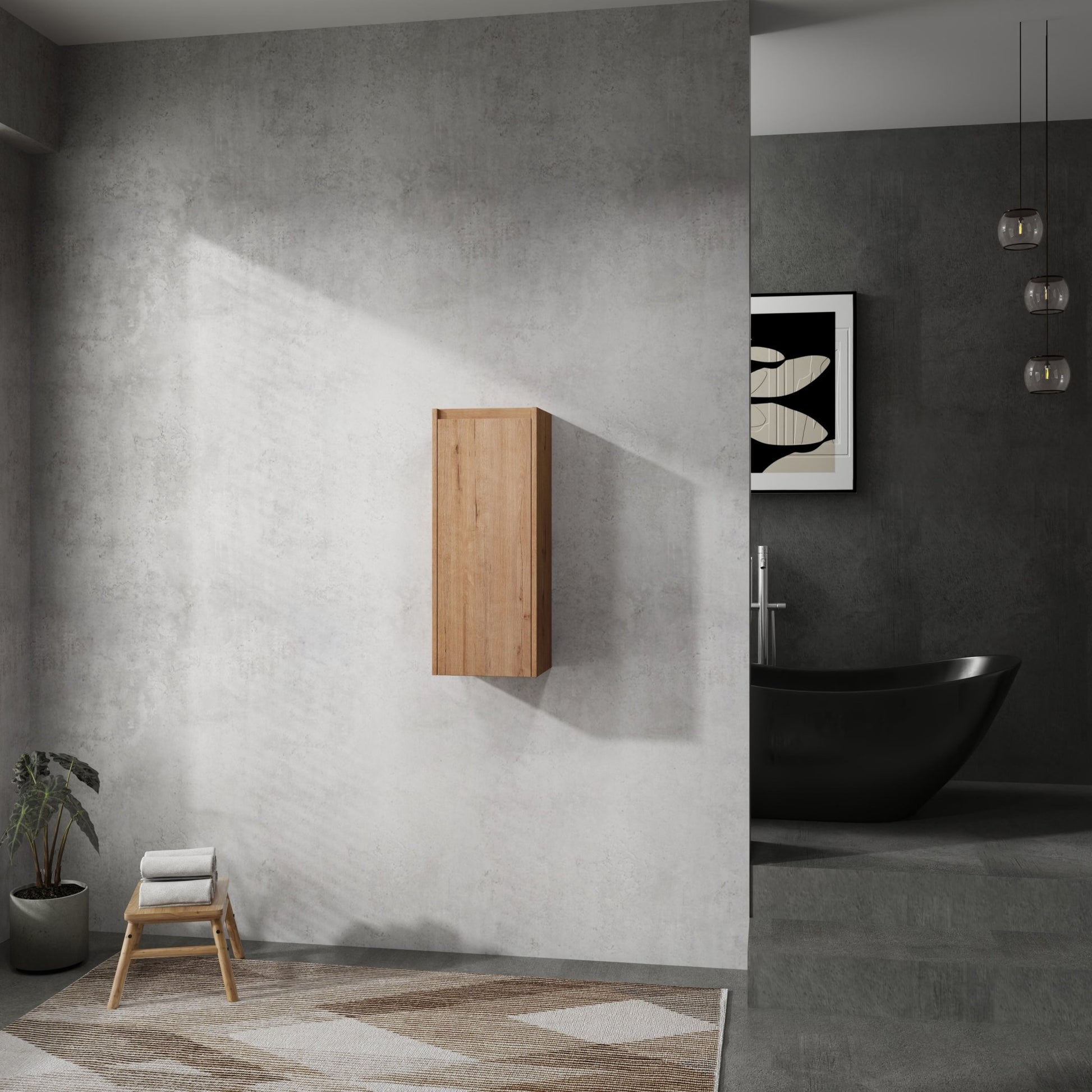 12' Bathroom Side Cabinet,Soft Close Doors,Float Mounting Design,(KD - Packing) - 1st Choice Furniture Direct