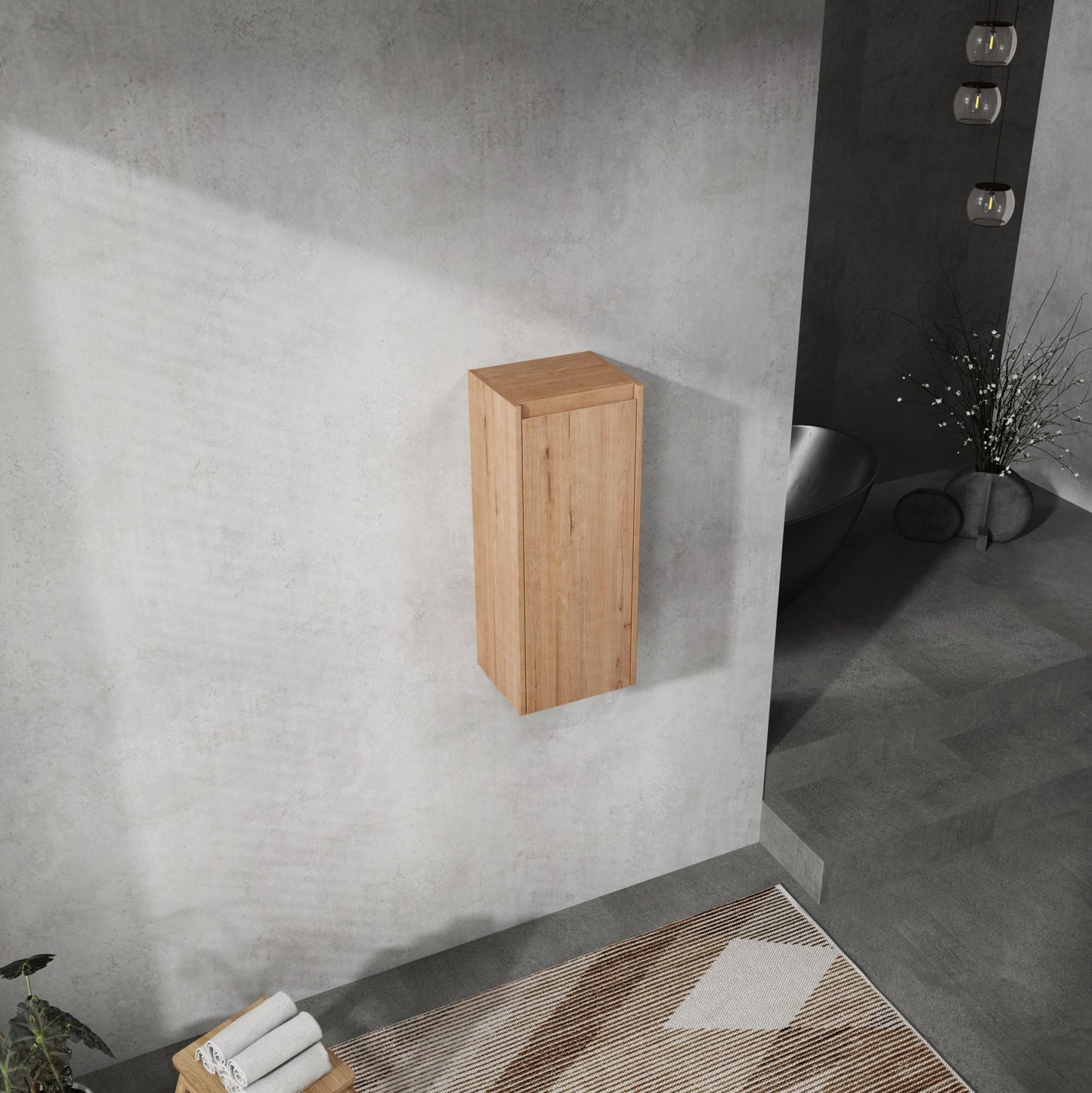 12' Bathroom Side Cabinet,Soft Close Doors,Float Mounting Design,(KD - Packing) - 1st Choice Furniture Direct