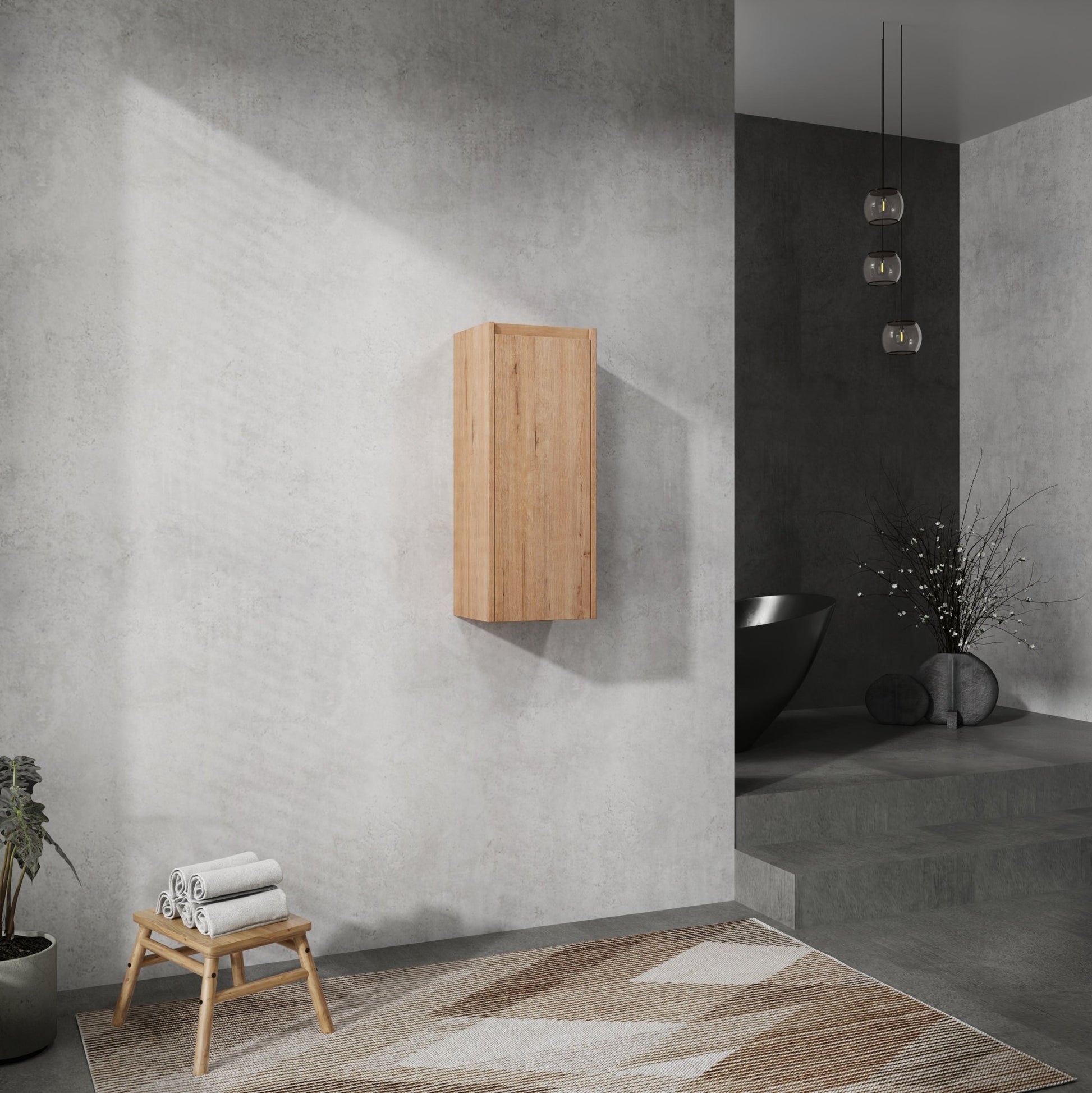 12' Bathroom Side Cabinet,Soft Close Doors,Float Mounting Design,(KD - Packing) - 1st Choice Furniture Direct