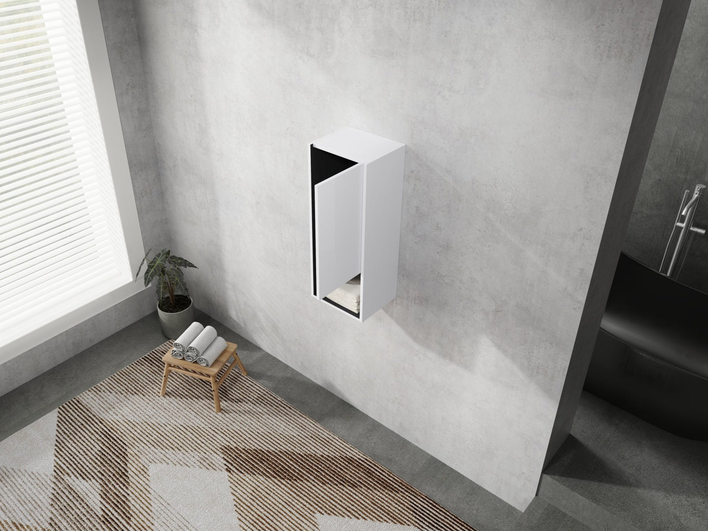 12' Bathroom Side Cabinet,Soft Close Doors,Float Mounting Design,(KD - Packing) - 1st Choice Furniture Direct