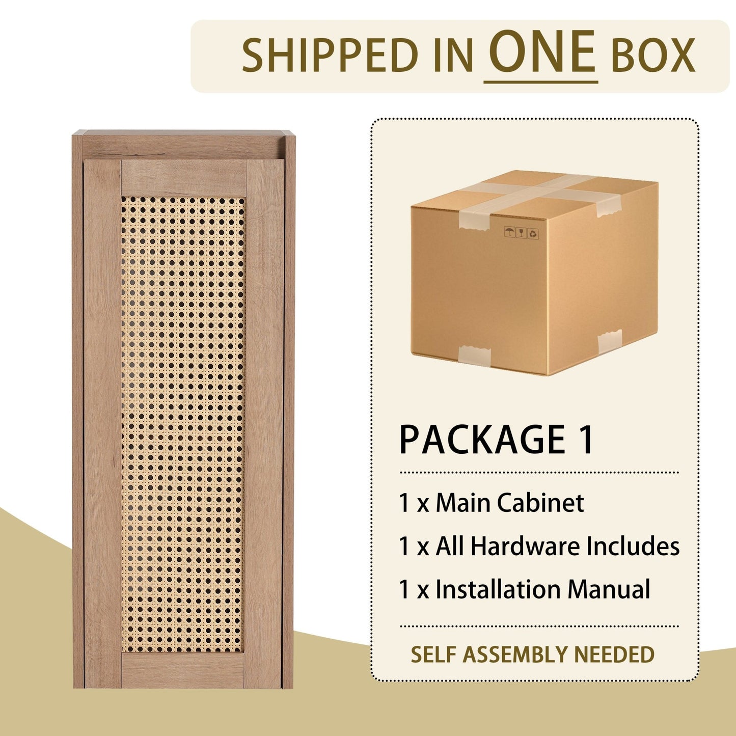 12' Bathroom Side Cabinet,Soft Close Doors,Float Mounting Design,(KD - Packing) - 1st Choice Furniture Direct