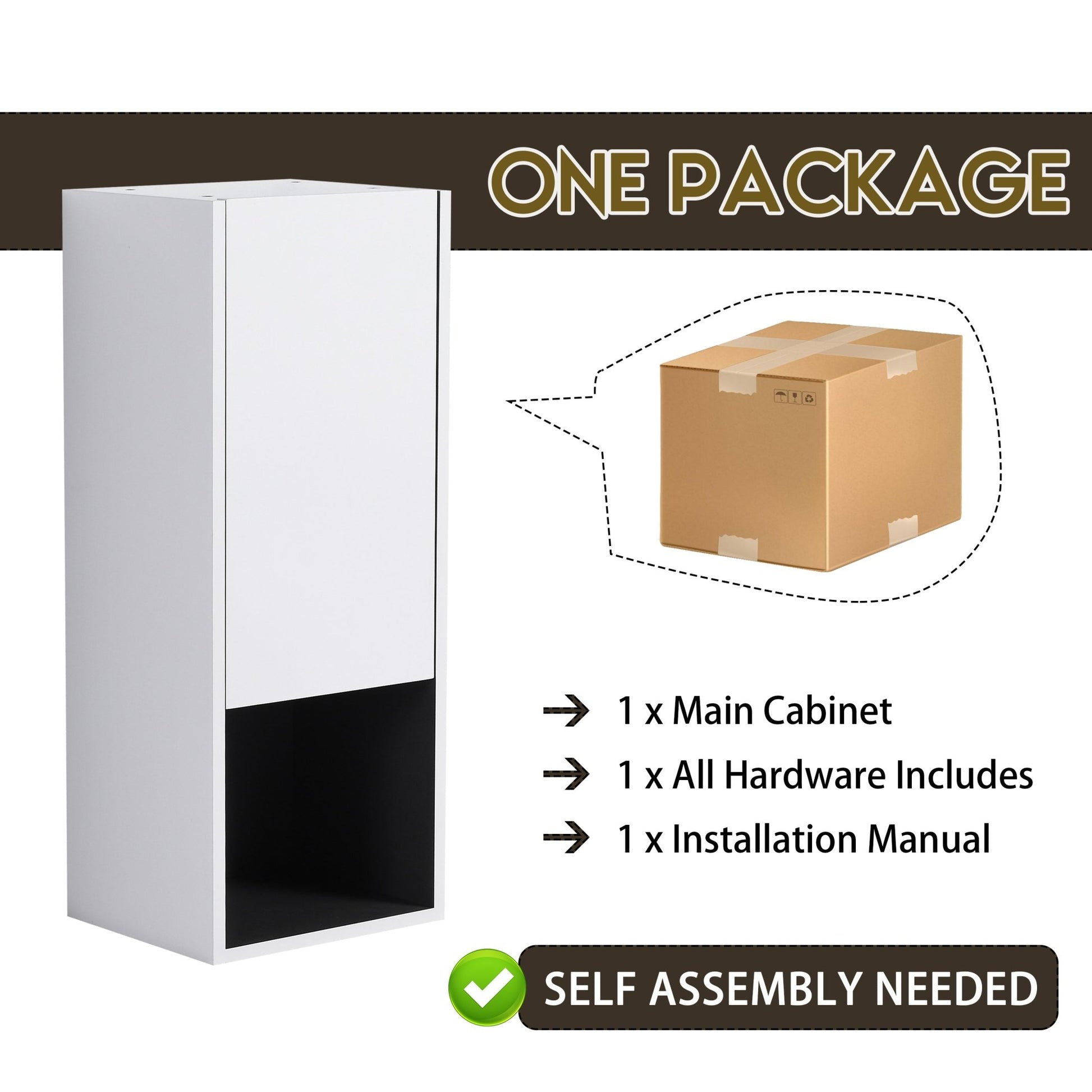 12' Bathroom Side Cabinet,Soft Close Doors,Float Mounting Design,(KD - Packing) - 1st Choice Furniture Direct