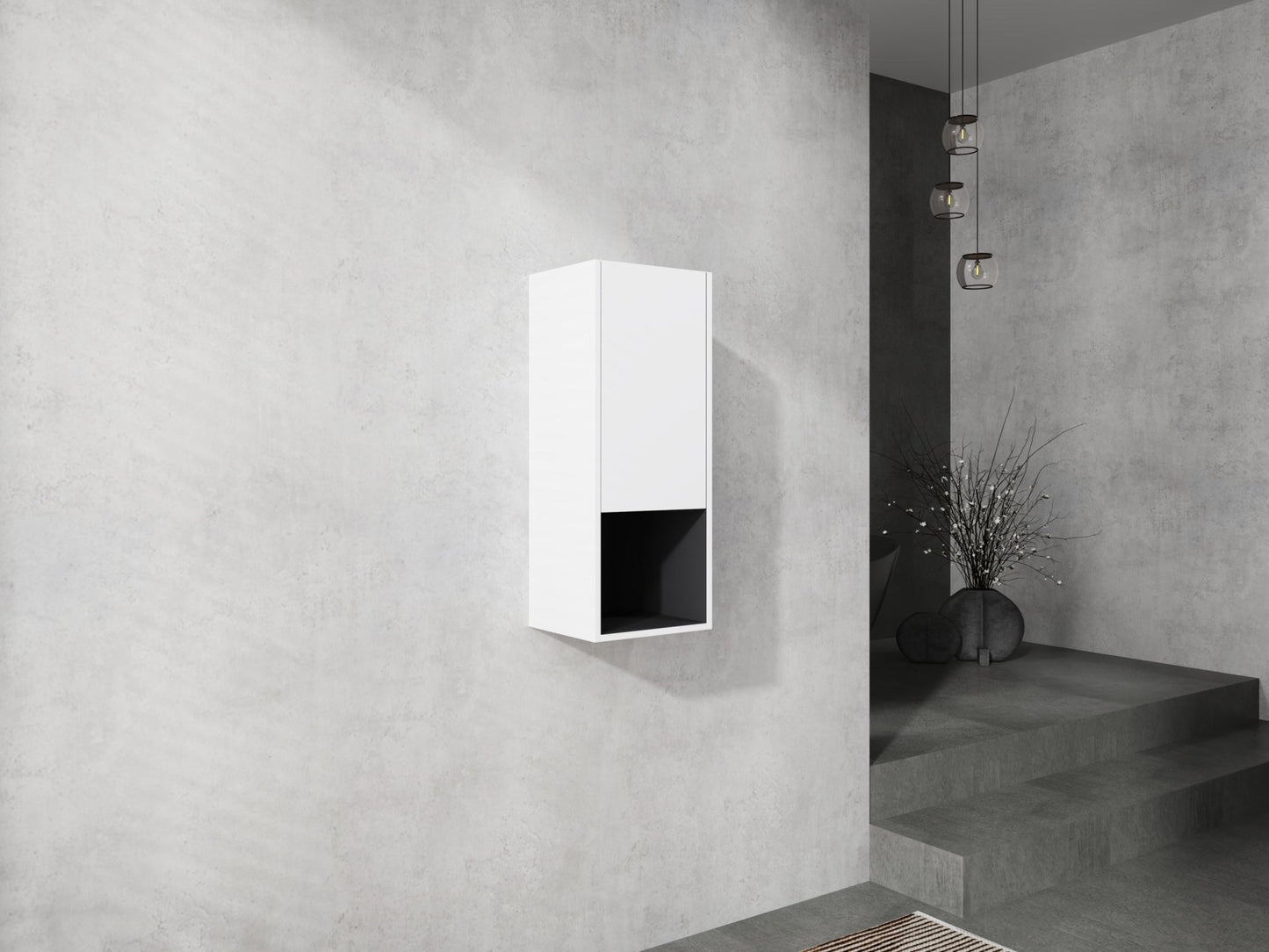 12' Bathroom Side Cabinet,Soft Close Doors,Float Mounting Design,(KD - Packing) - 1st Choice Furniture Direct