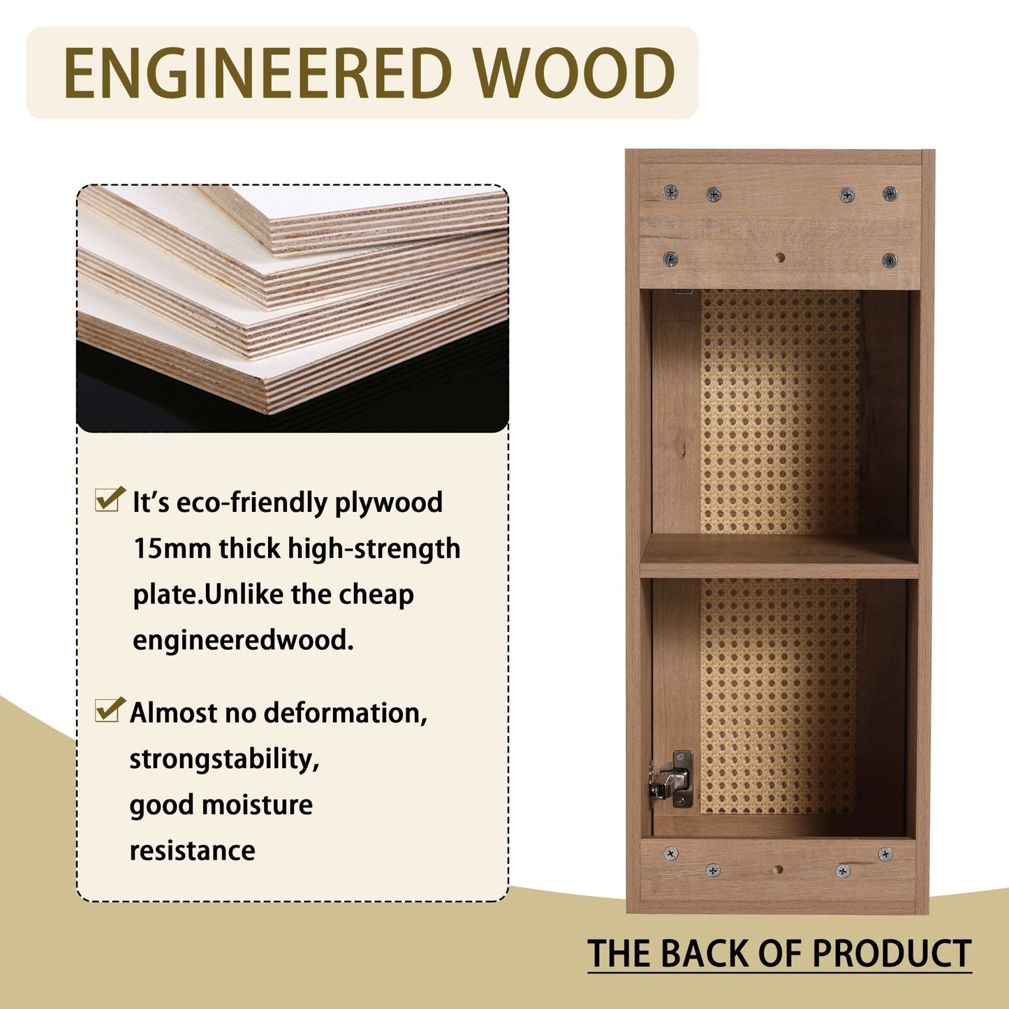 12' Bathroom Side Cabinet,Soft Close Doors,Float Mounting Design,(KD - Packing) - 1st Choice Furniture Direct