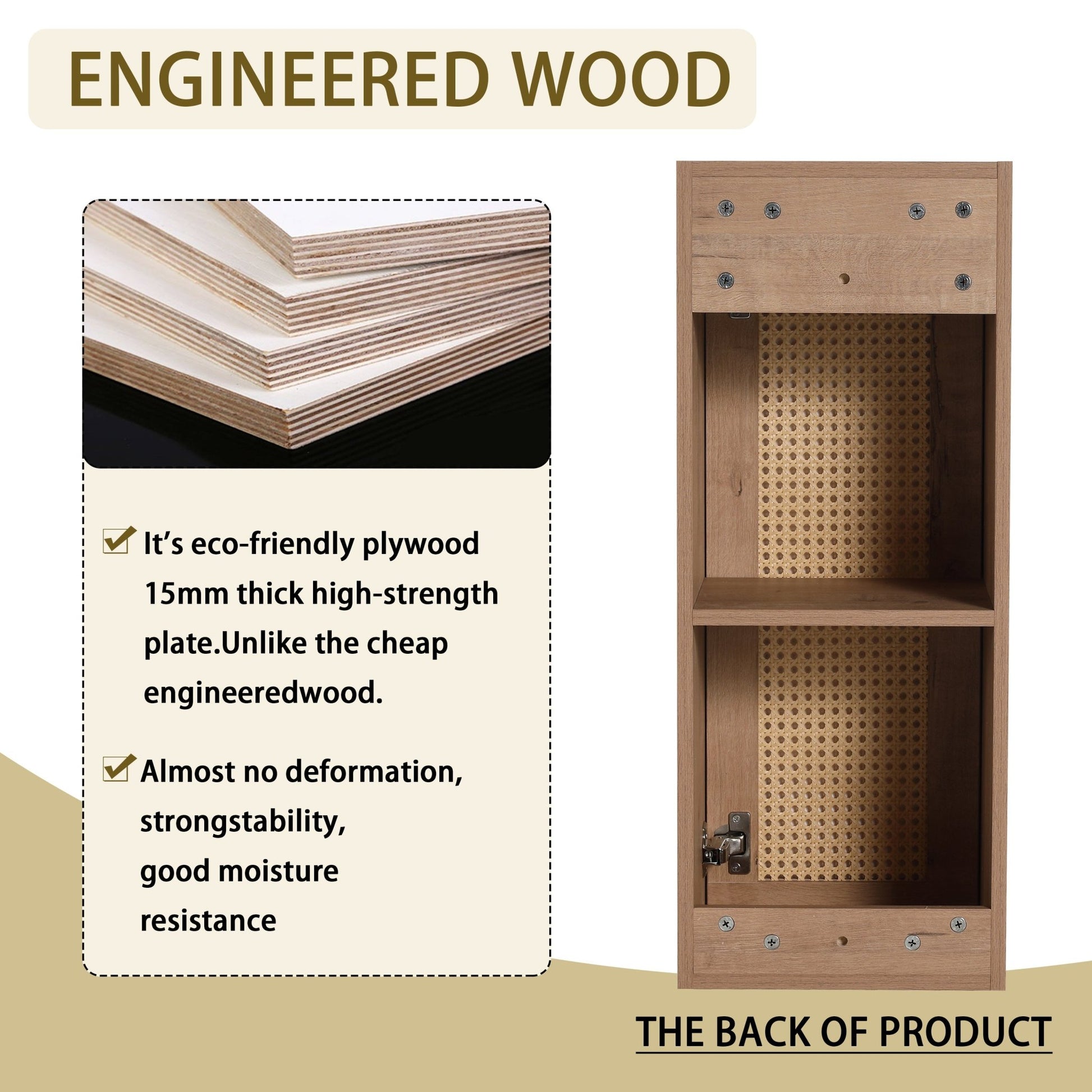 12' Bathroom Side Cabinet,Soft Close Doors,Float Mounting Design,(KD - Packing) - 1st Choice Furniture Direct