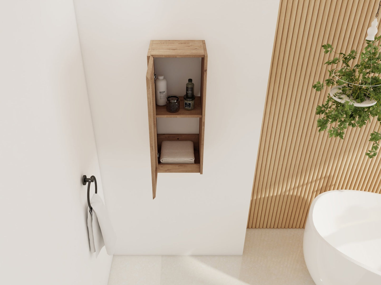 12' Bathroom Side Cabinet,Soft Close Doors,Float Mounting Design,(KD - Packing) - 1st Choice Furniture Direct