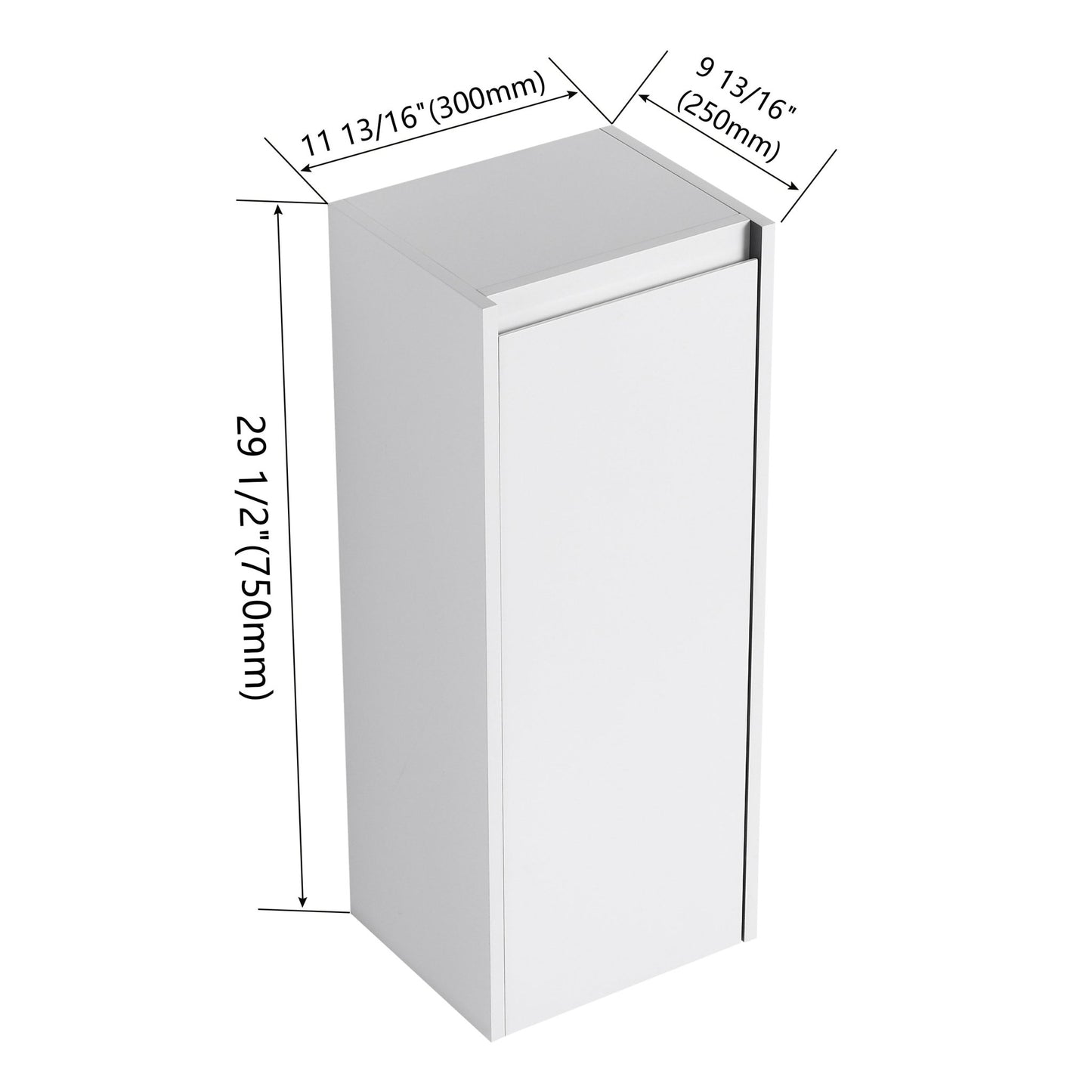 12' Bathroom Side Cabinet,Soft Close Doors,Float Mounting Design,(KD - Packing) - 1st Choice Furniture Direct