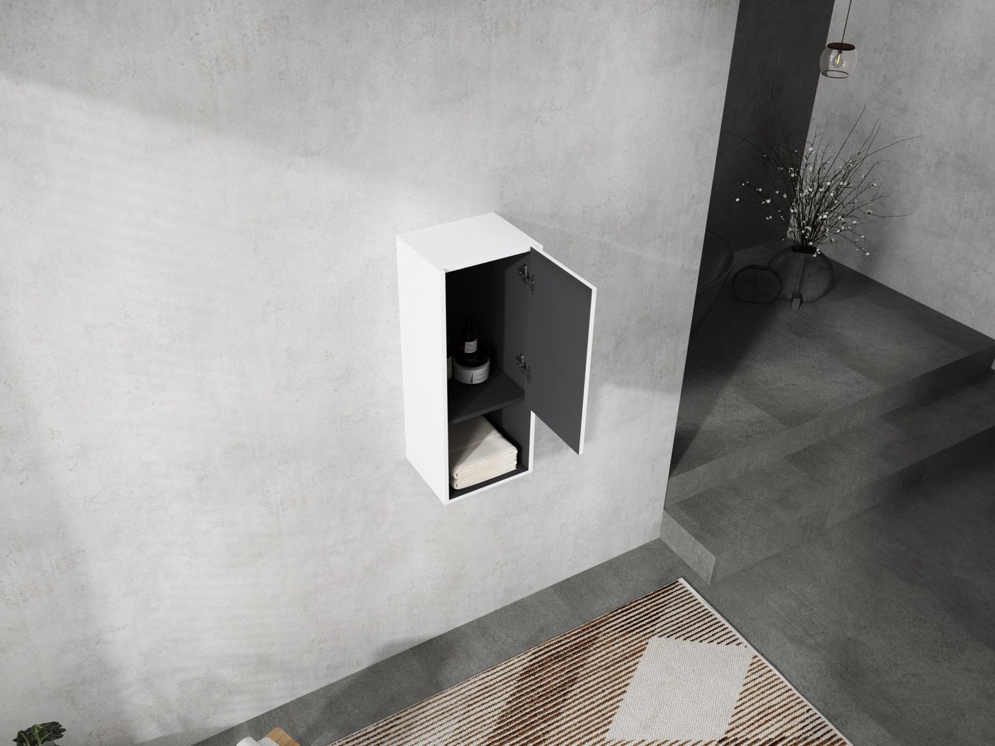 12' Bathroom Side Cabinet,Soft Close Doors,Float Mounting Design,(KD - Packing) - 1st Choice Furniture Direct