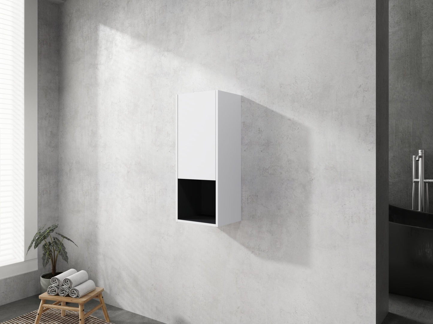 12' Bathroom Side Cabinet,Soft Close Doors,Float Mounting Design,(KD - Packing) - 1st Choice Furniture Direct