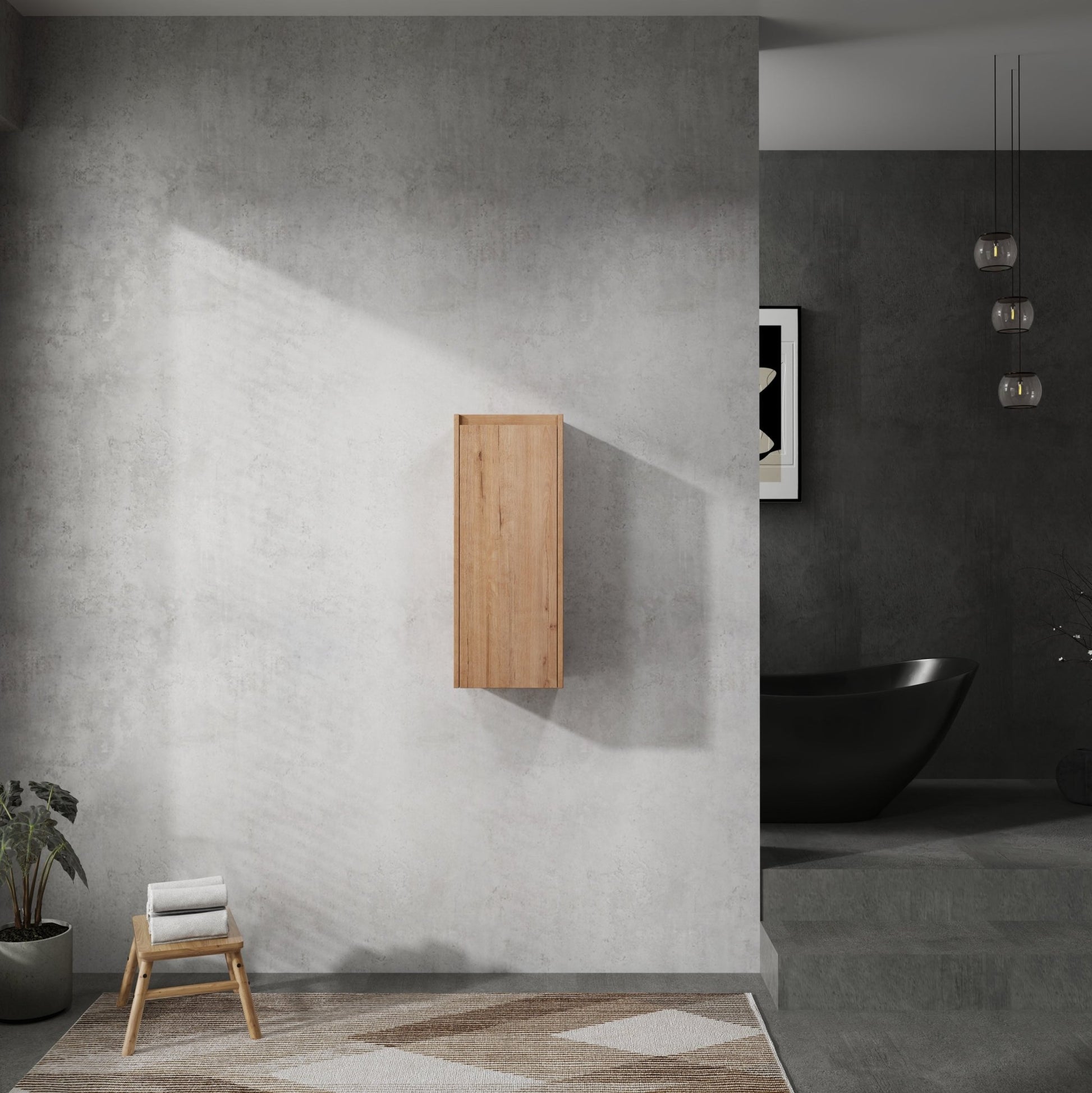 12' Bathroom Side Cabinet,Soft Close Doors,Float Mounting Design,(KD - Packing) - 1st Choice Furniture Direct