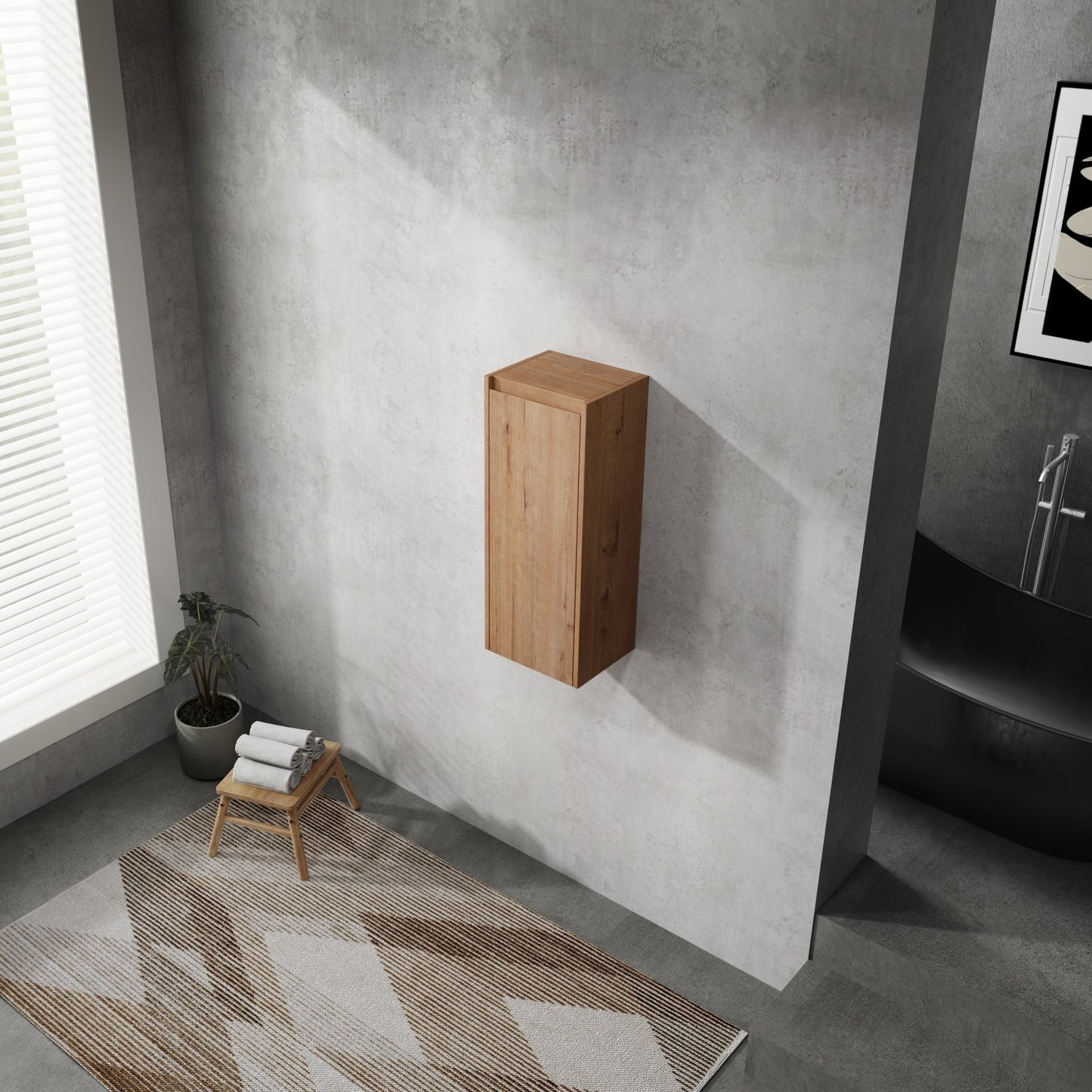 12' Bathroom Side Cabinet,Soft Close Doors,Float Mounting Design,(KD - Packing) - 1st Choice Furniture Direct