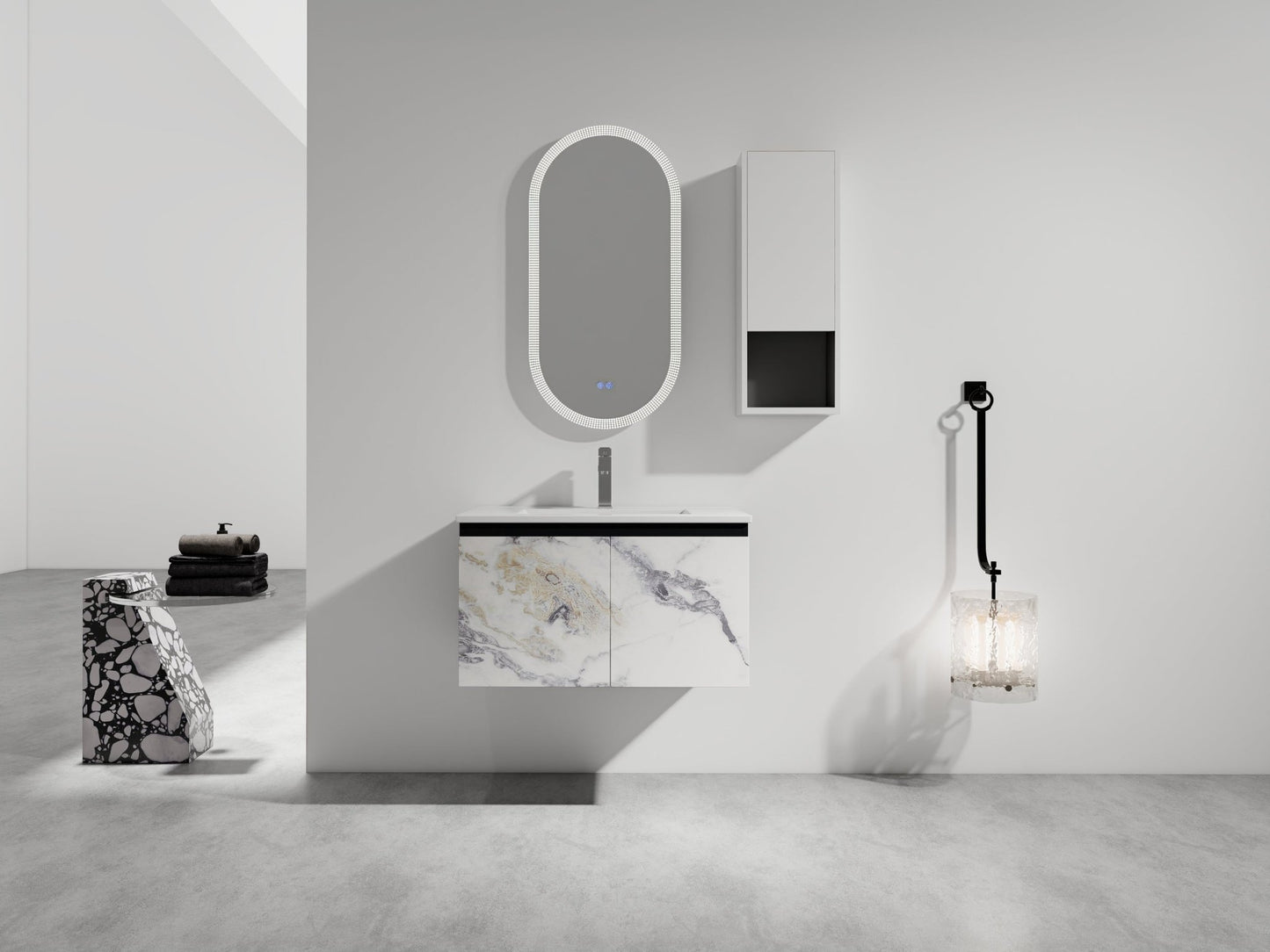12' Bathroom Side Cabinet,Soft Close Doors,Float Mounting Design,(KD - Packing) - 1st Choice Furniture Direct