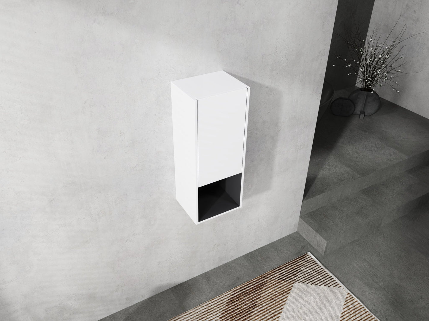 12' Bathroom Side Cabinet,Soft Close Doors,Float Mounting Design,(KD - Packing) - 1st Choice Furniture Direct