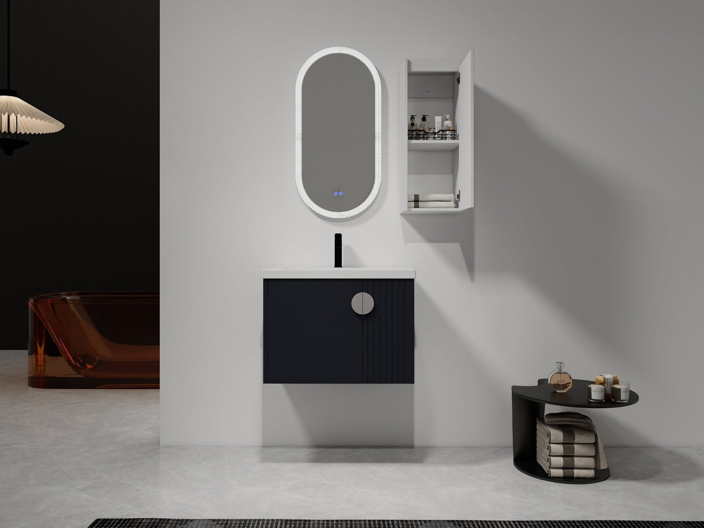 12' Bathroom Side Cabinet,Soft Close Doors,Float Mounting Design,(KD - Packing) - 1st Choice Furniture Direct