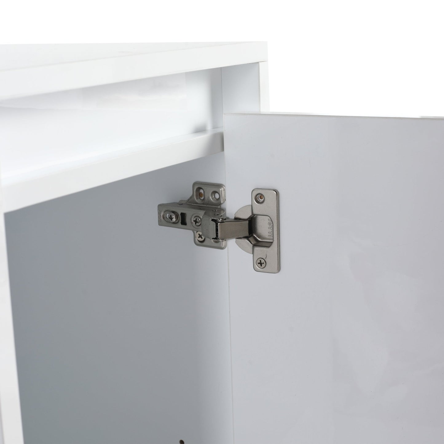 12' freestanding Bathroom Storage Cabinet, Soft Close Doors, Glossy White,(KD - Packing) - 1st Choice Furniture Direct