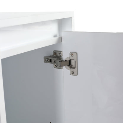 12' freestanding Bathroom Storage Cabinet, Soft Close Doors, Glossy White,(KD - Packing) - 1st Choice Furniture Direct