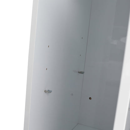 12' freestanding Bathroom Storage Cabinet, Soft Close Doors, Glossy White,(KD - Packing) - 1st Choice Furniture Direct