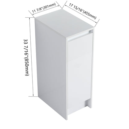 12' freestanding Bathroom Storage Cabinet, Soft Close Doors, Glossy White,(KD - Packing) - 1st Choice Furniture Direct