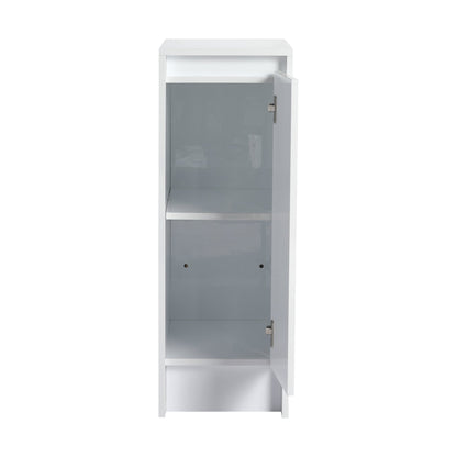 12' freestanding Bathroom Storage Cabinet, Soft Close Doors, Glossy White,(KD - Packing) - 1st Choice Furniture Direct