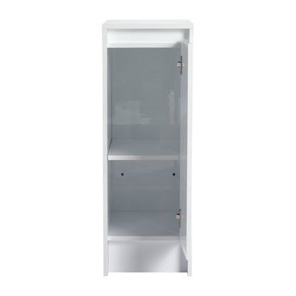 12' freestanding Bathroom Storage Cabinet, Soft Close Doors, Glossy White,(KD - Packing) - 1st Choice Furniture Direct
