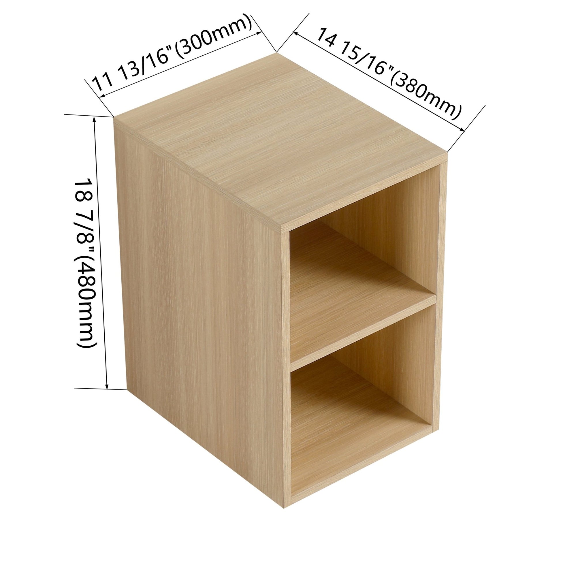 12 Inch Small Wall Mounted Storage Shelves, Bathroom Storage, Plywood, American White Oak - 1st Choice Furniture Direct