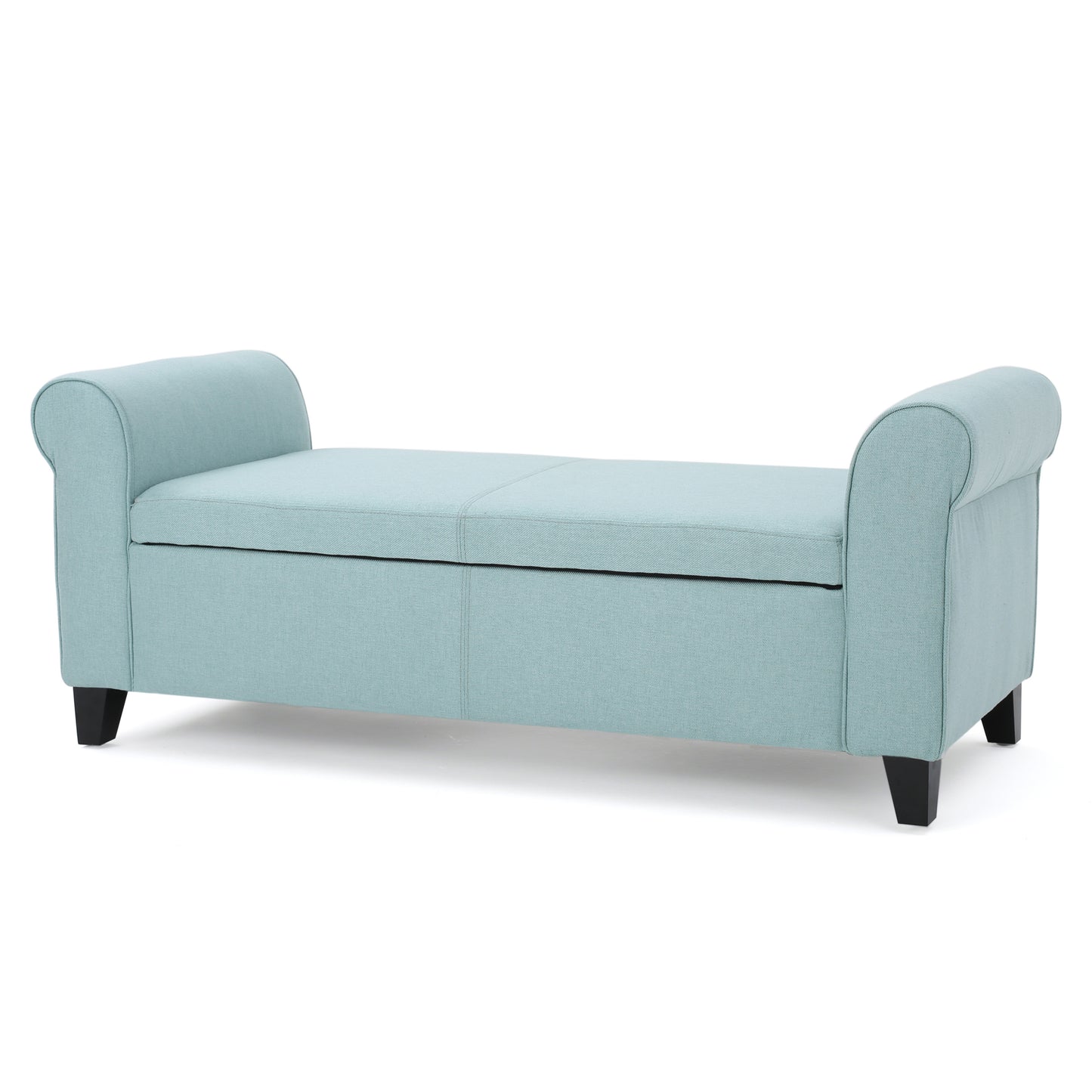 1st Choice Contemporary Armed Fabric Storage Bench in Light Blue