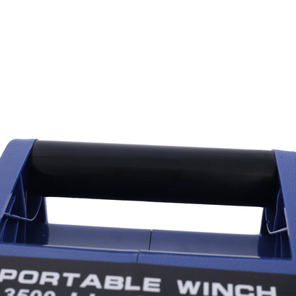 12v 3500lbs Trailer Winch,Reversible Electric Winch, for Boats up to 5000 lbs.,with synthetic rope,with extra pulley hook,power in and power out,with manual function.blue plastic casing - 1st Choice Furniture Direct
