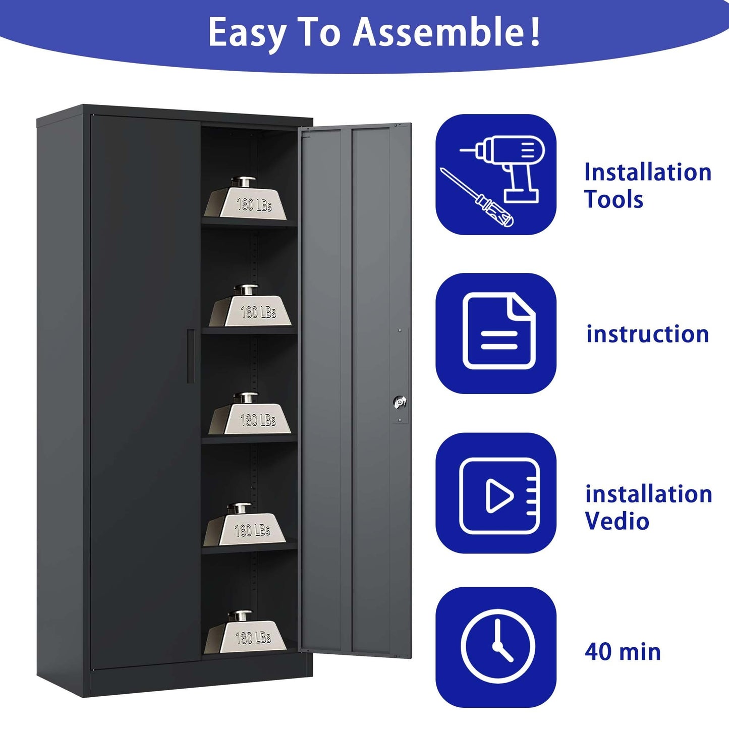 1st Choice Secure and Stylish Metal Storage Cabinet - Organize with Elegance & Confidence