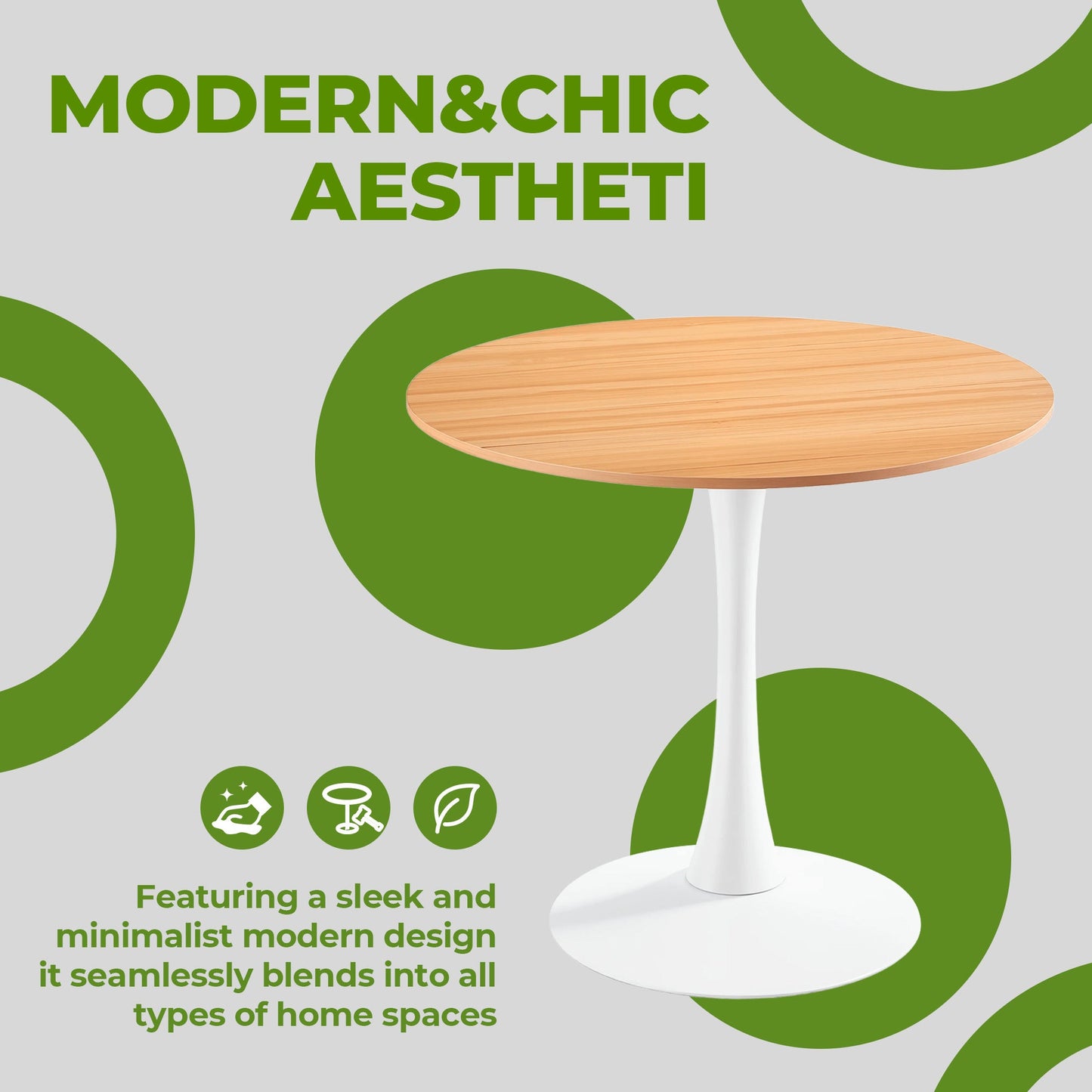 1+4 for 5pcs dining set,1table+4chair, Round Marble - Patterned Pub Table for Home Bar & Kitchen - 1st Choice Furniture Direct