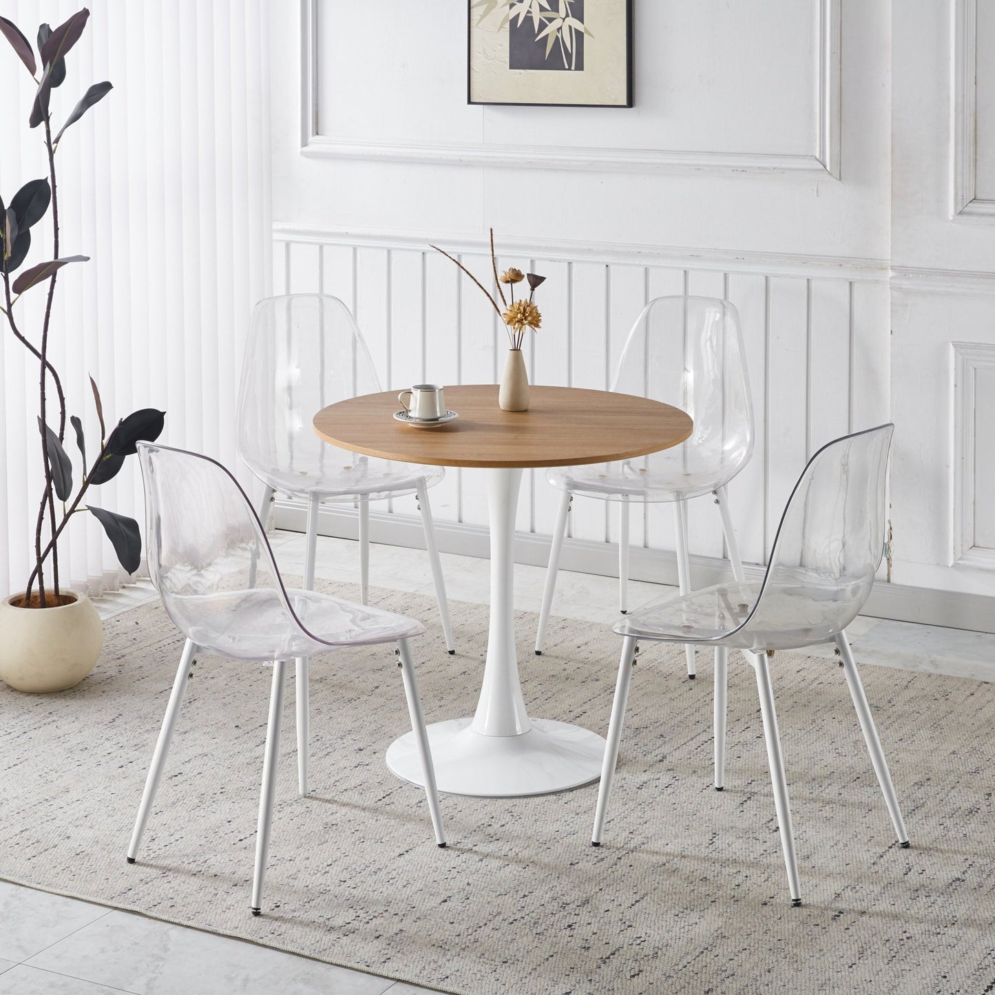 1+4 for 5pcs dining set,1table+4chair, Round Marble - Patterned Pub Table for Home Bar & Kitchen - 1st Choice Furniture Direct