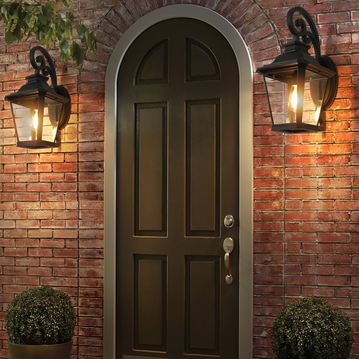 14' Outdoor Wall Lanterns 2 - Pack, Black Waterproof Wall Sconce with Clear Glass Panels, Vintage Exterior Light Fixture for Porch, Patio, Garden, and Doorway (Bulb Not Included) - 1st Choice Furniture Direct