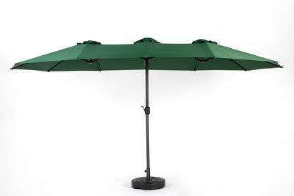 14.8 Ft Double Sided Outdoor Umbrella Rectangular Large with Crank ( Dark green)(No Base) - 1st Choice Furniture Direct