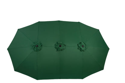 14.8 Ft Double Sided Outdoor Umbrella Rectangular Large with Crank ( Dark green)(No Base) - 1st Choice Furniture Direct
