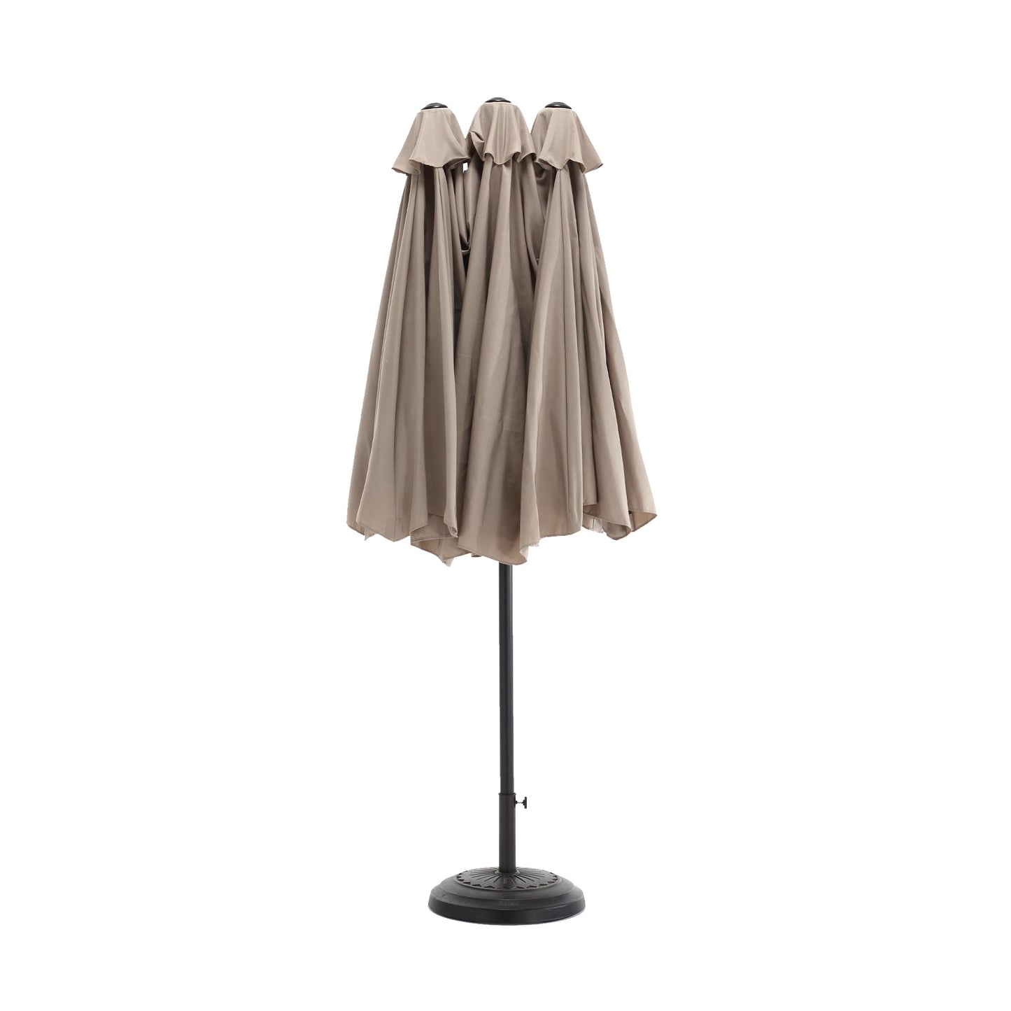 14.8 Ft Double Sided Outdoor Umbrella Rectangular Large with Crank ( khaki )(No Base) - 1st Choice Furniture Direct