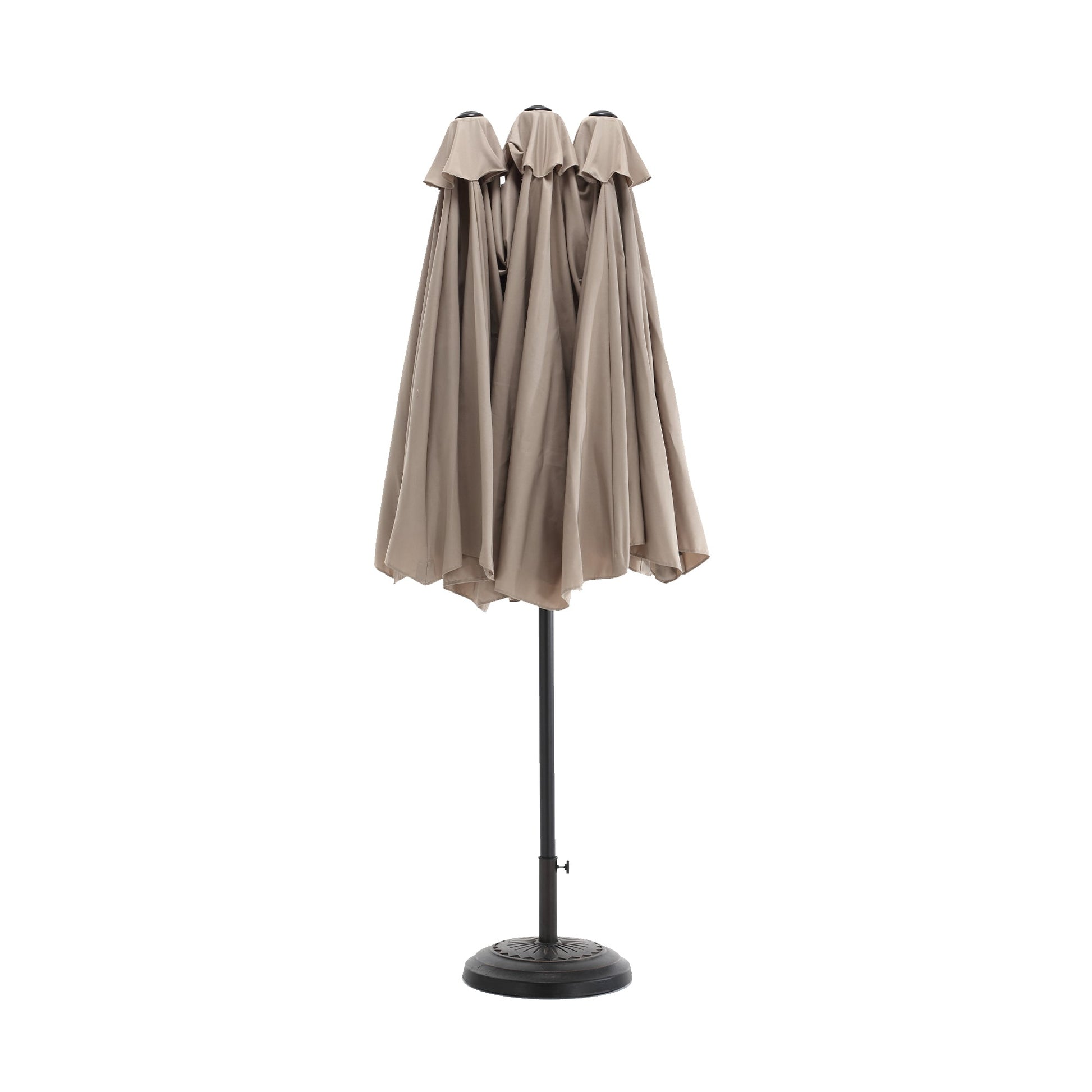 14.8 Ft Double Sided Outdoor Umbrella Rectangular Large with Crank ( khaki )(No Base) - 1st Choice Furniture Direct