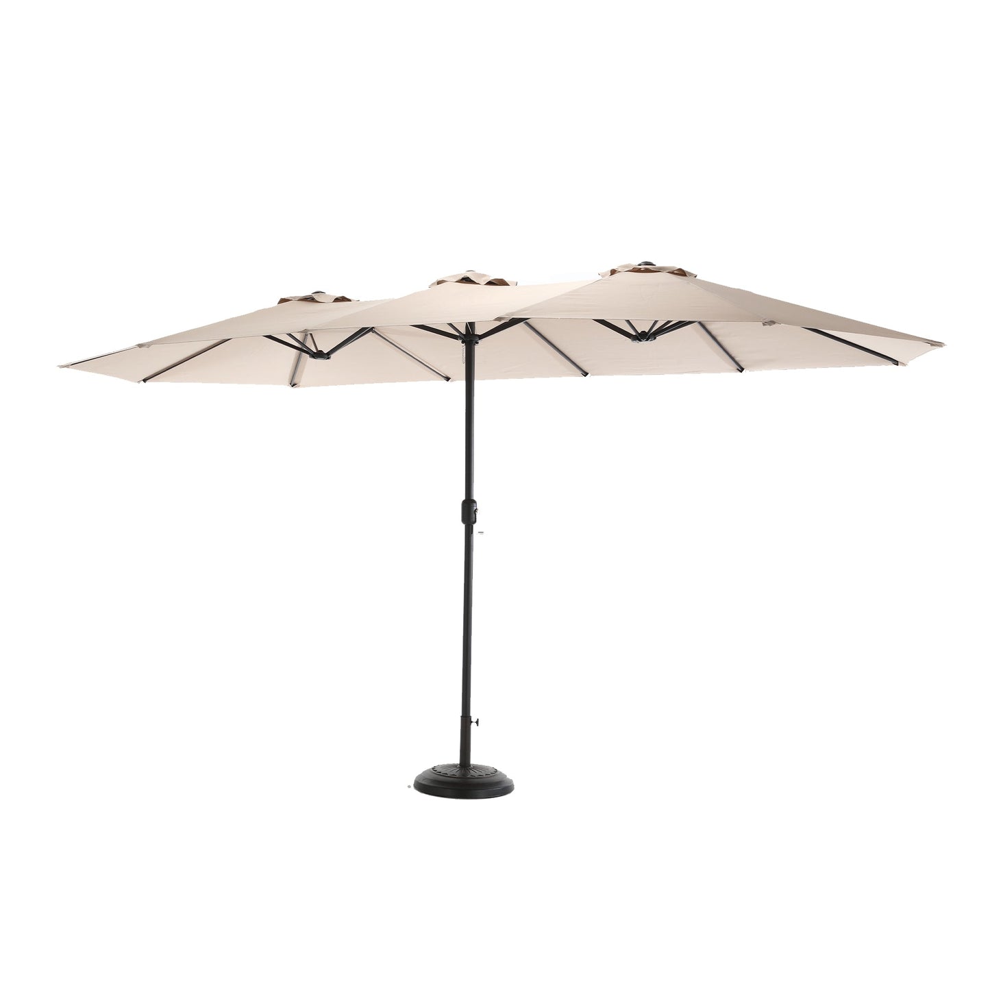 14.8 Ft Double Sided Outdoor Umbrella Rectangular Large with Crank ( khaki )(No Base) - 1st Choice Furniture Direct