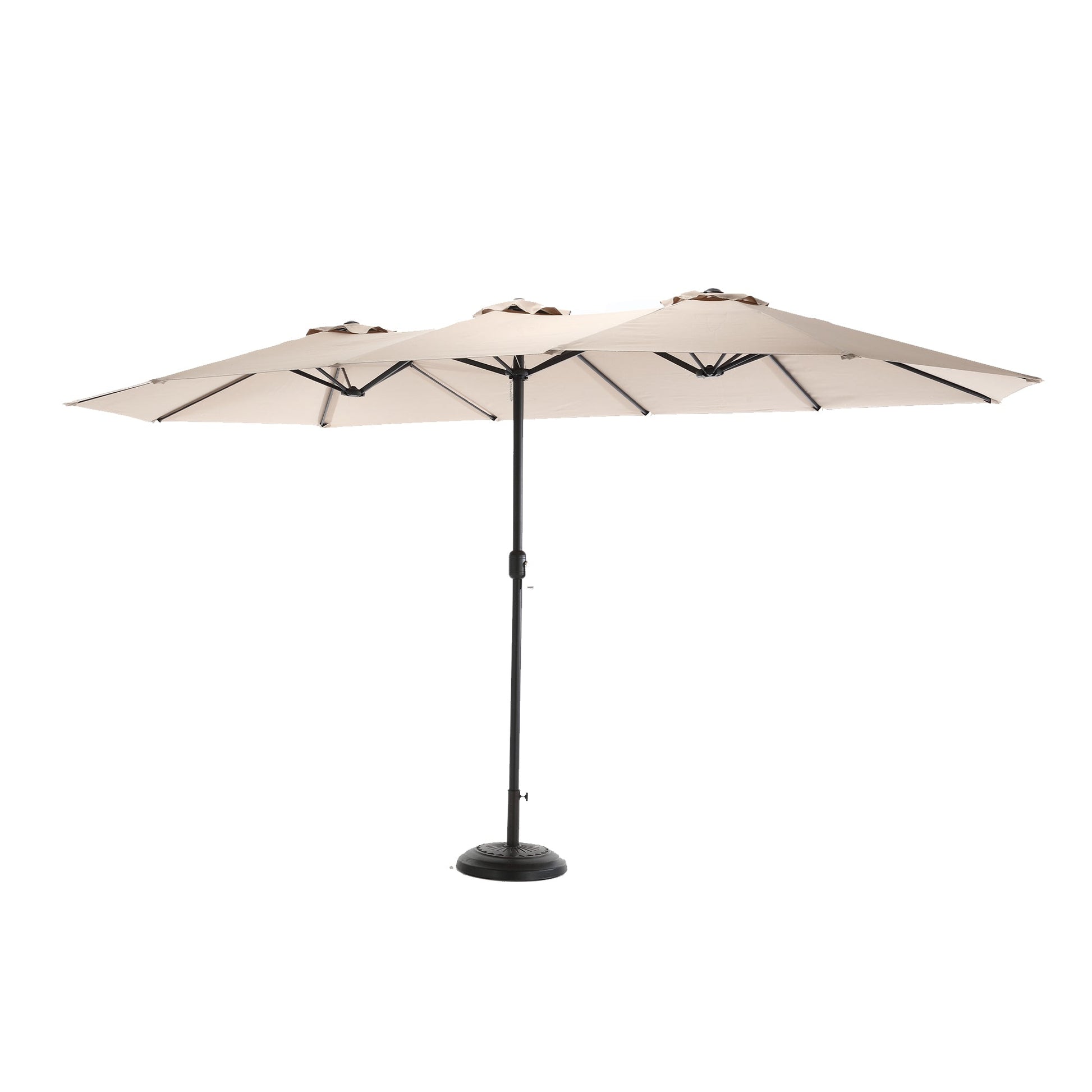 14.8 Ft Double Sided Outdoor Umbrella Rectangular Large with Crank ( khaki )(No Base) - 1st Choice Furniture Direct