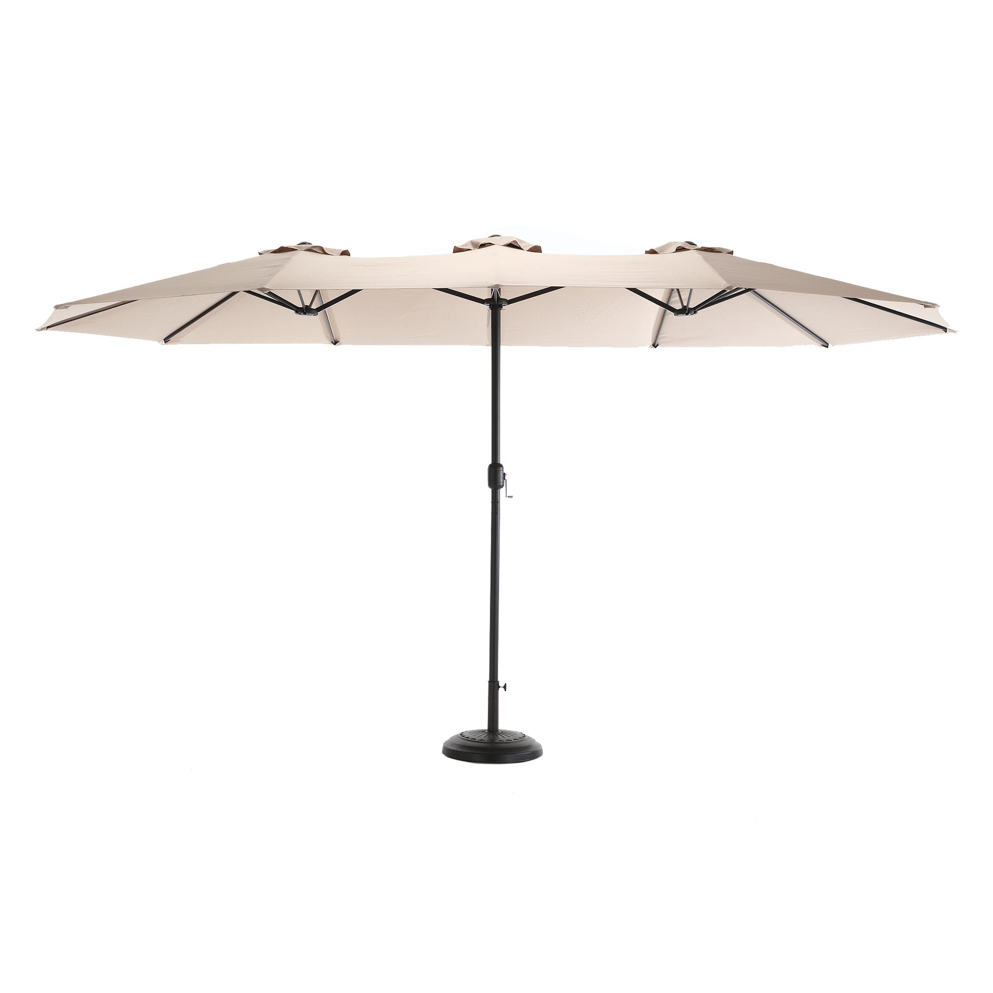 14.8 Ft Double Sided Outdoor Umbrella Rectangular Large with Crank ( khaki )(No Base) - 1st Choice Furniture Direct