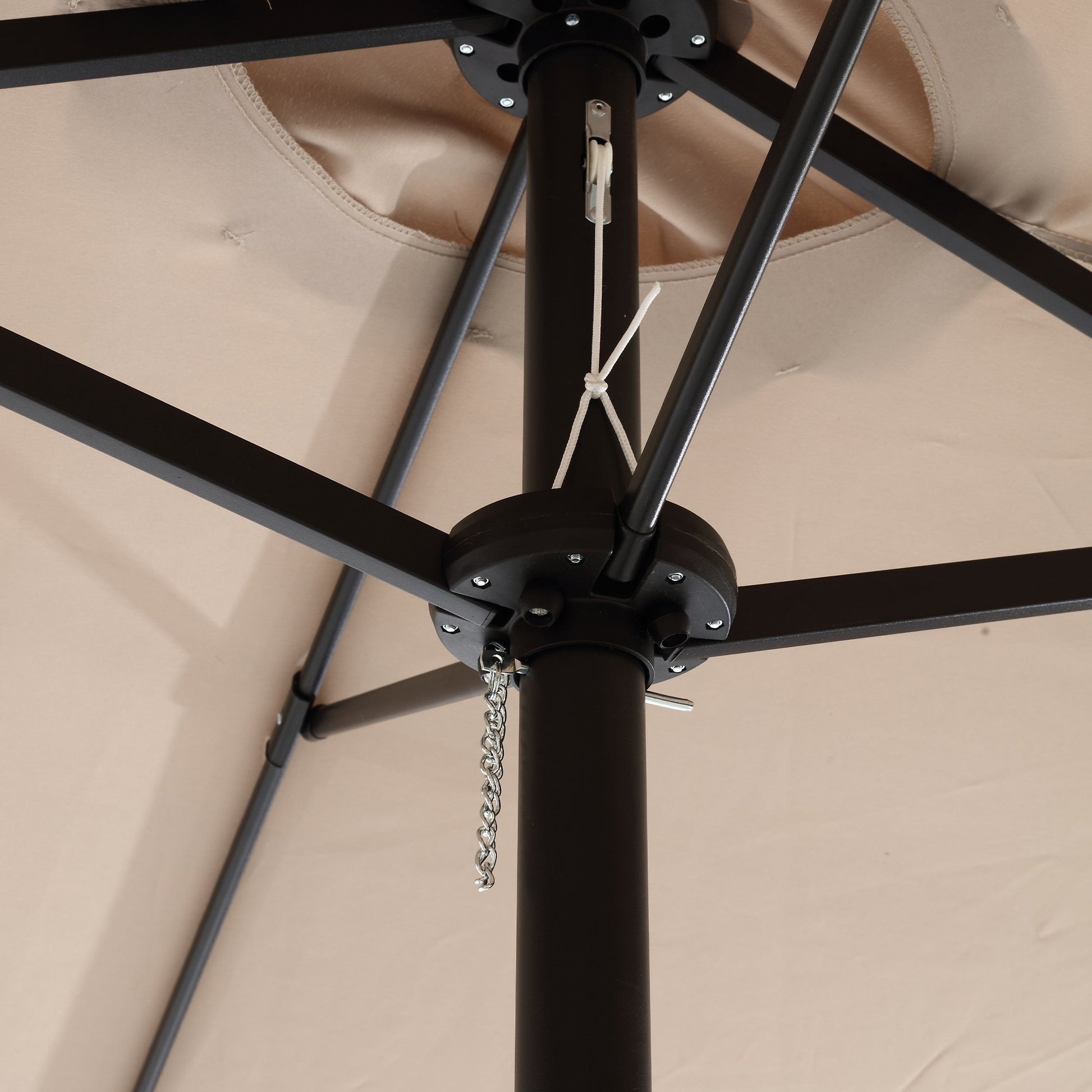 14.8 Ft Double Sided Outdoor Umbrella Rectangular Large with Crank ( khaki )(No Base) - 1st Choice Furniture Direct
