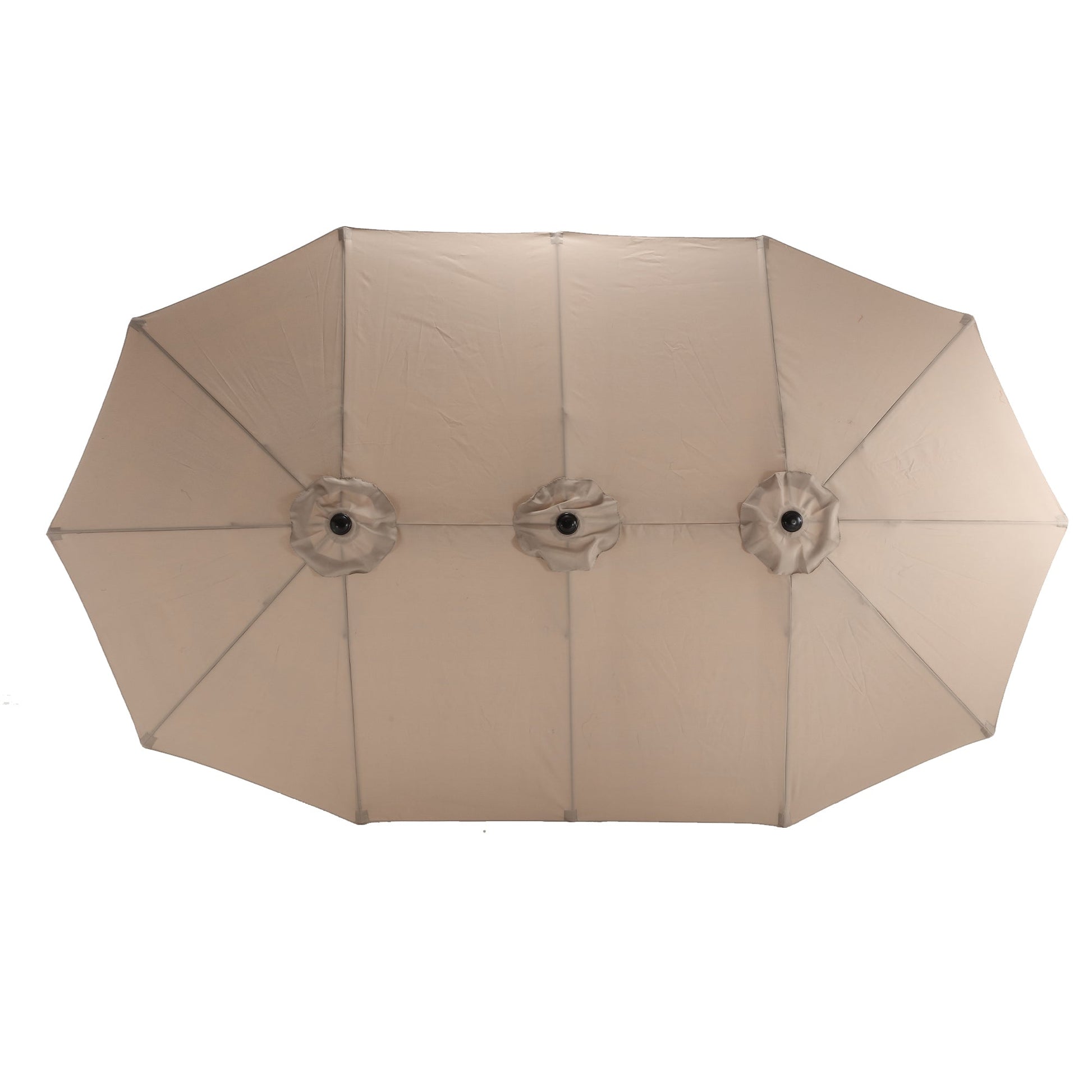 14.8 Ft Double Sided Outdoor Umbrella Rectangular Large with Crank ( khaki )(No Base) - 1st Choice Furniture Direct