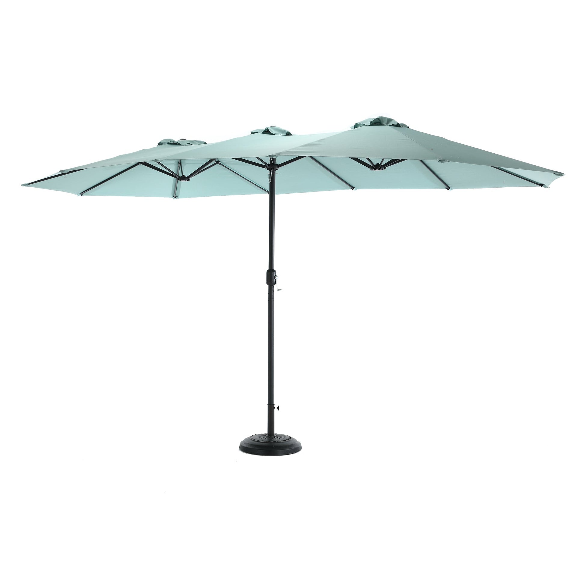 14.8 Ft Double Sided Outdoor Umbrella Rectangular Large with Crank ( Light green )(No Base) - 1st Choice Furniture Direct