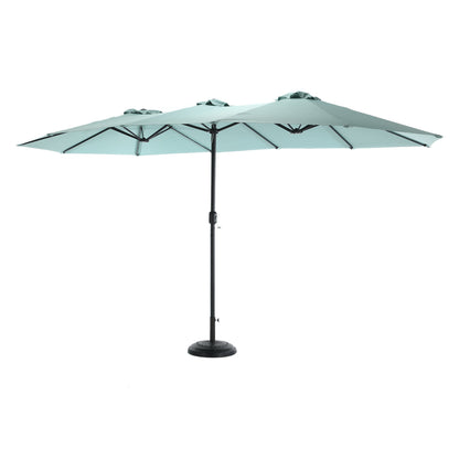 14.8 Ft Double Sided Outdoor Umbrella Rectangular Large with Crank ( Light green )(No Base) - 1st Choice Furniture Direct