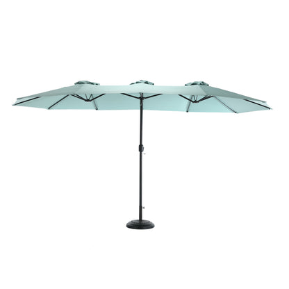 14.8 Ft Double Sided Outdoor Umbrella Rectangular Large with Crank ( Light green )(No Base) - 1st Choice Furniture Direct