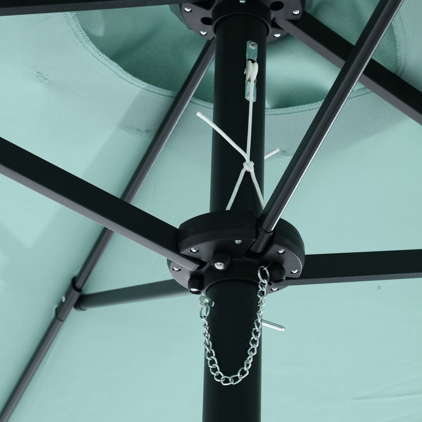 14.8 Ft Double Sided Outdoor Umbrella Rectangular Large with Crank ( Light green )(No Base) - 1st Choice Furniture Direct
