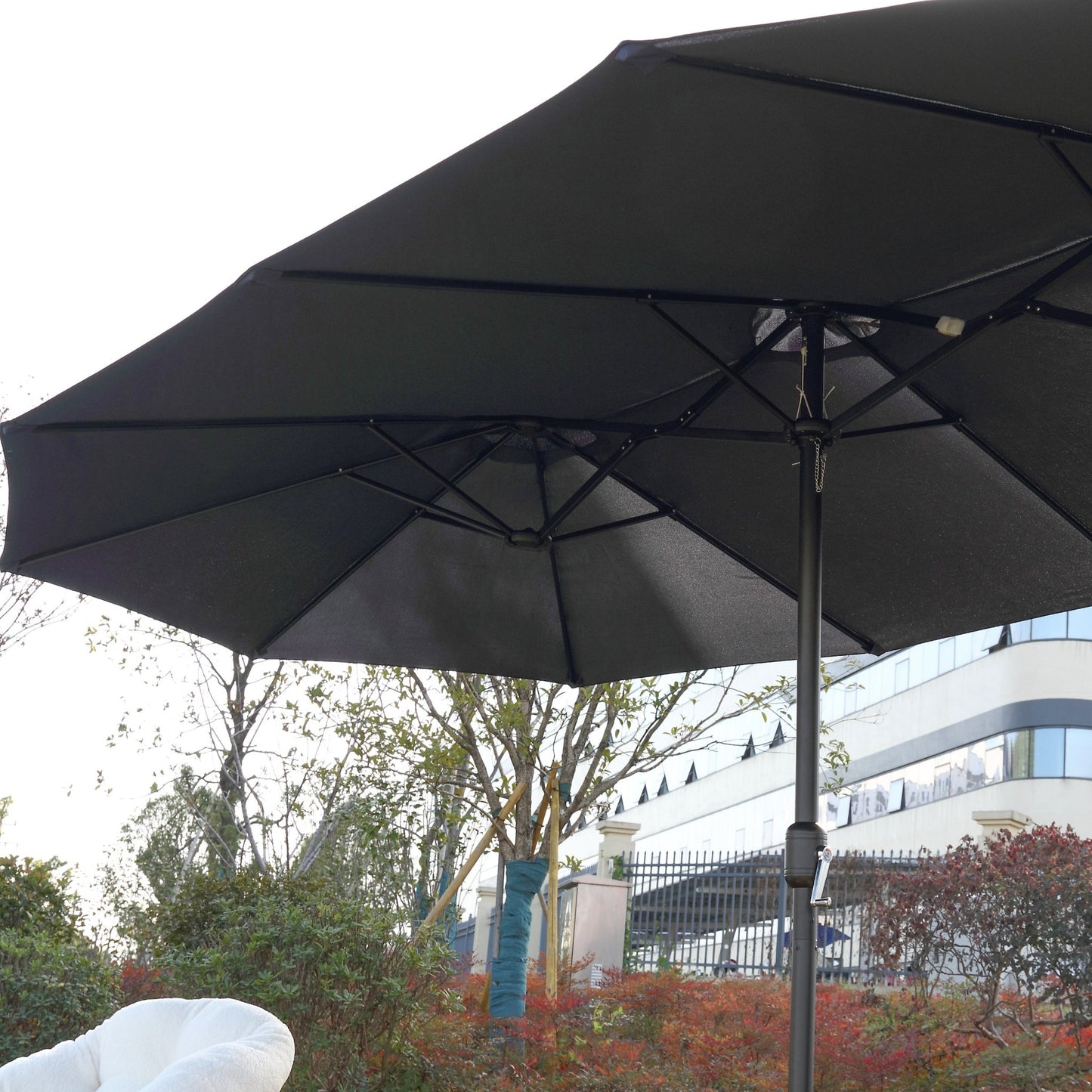 14.8 Ft Double Sided Outdoor Umbrella Rectangular Large with Crank ( Navy blue )(No Base) - 1st Choice Furniture Direct