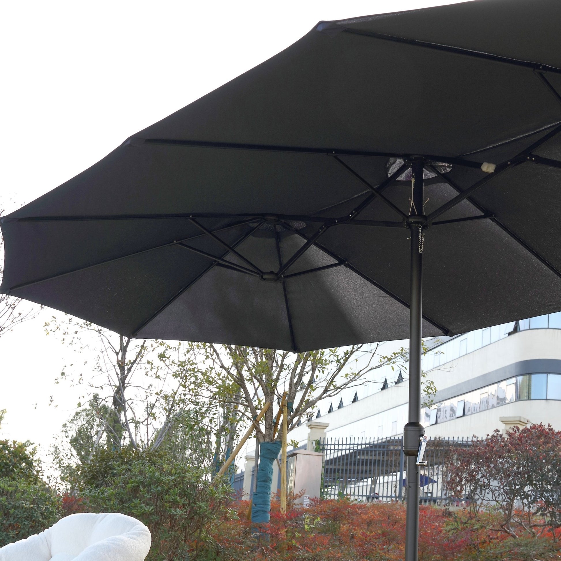 14.8 Ft Double Sided Outdoor Umbrella Rectangular Large with Crank ( Navy blue )(No Base) - 1st Choice Furniture Direct