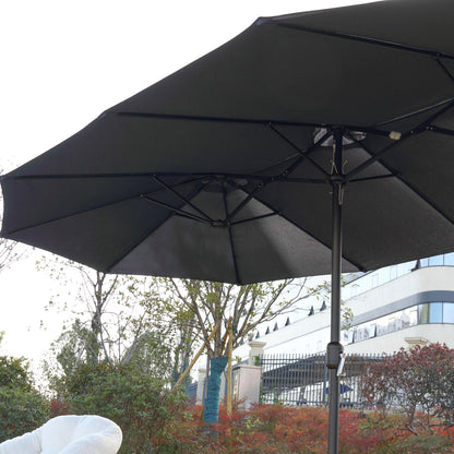 14.8 Ft Double Sided Outdoor Umbrella Rectangular Large with Crank ( Navy blue )(No Base) - 1st Choice Furniture Direct