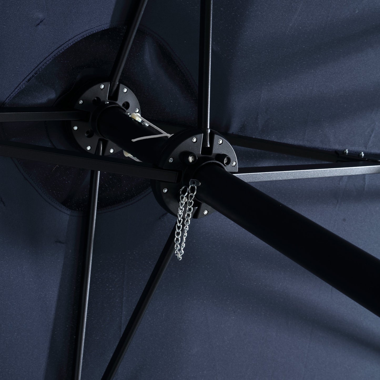 14.8 Ft Double Sided Outdoor Umbrella Rectangular Large with Crank ( Navy blue )(No Base) - 1st Choice Furniture Direct