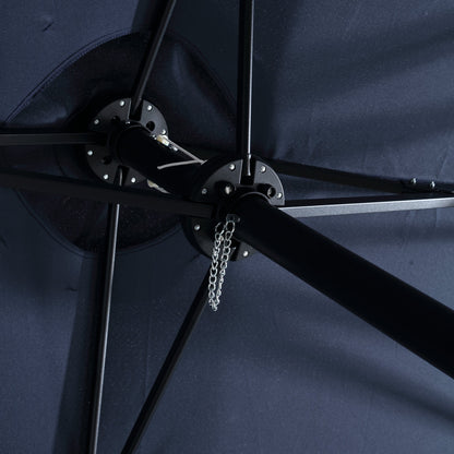 14.8 Ft Double Sided Outdoor Umbrella Rectangular Large with Crank ( Navy blue )(No Base) - 1st Choice Furniture Direct