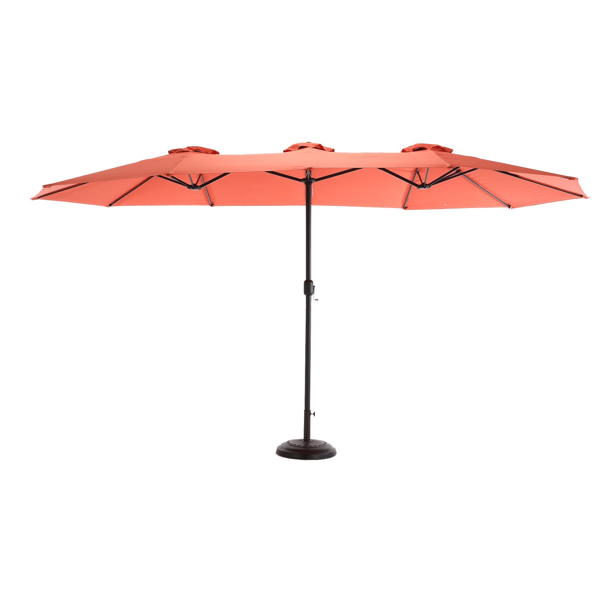 14.8 Ft Double Sided Outdoor Umbrella Rectangular Large with Crank ( Orange )(No Base) - 1st Choice Furniture Direct